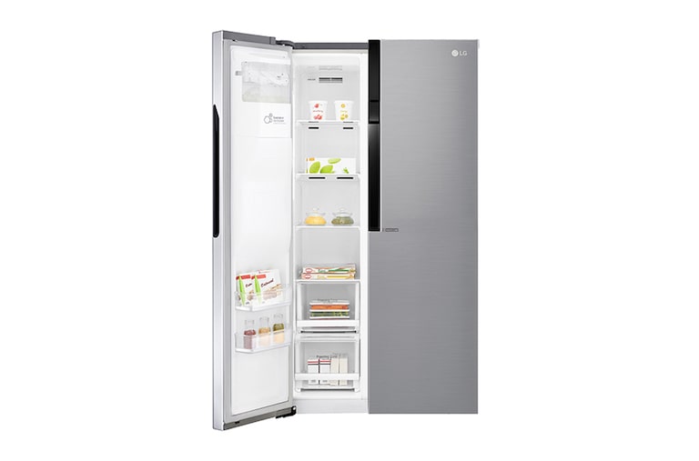 LG F Side-by-Side mit Eis-, Crushed Ice- und Wasserspender und Total No Frost, GSL560PZXV